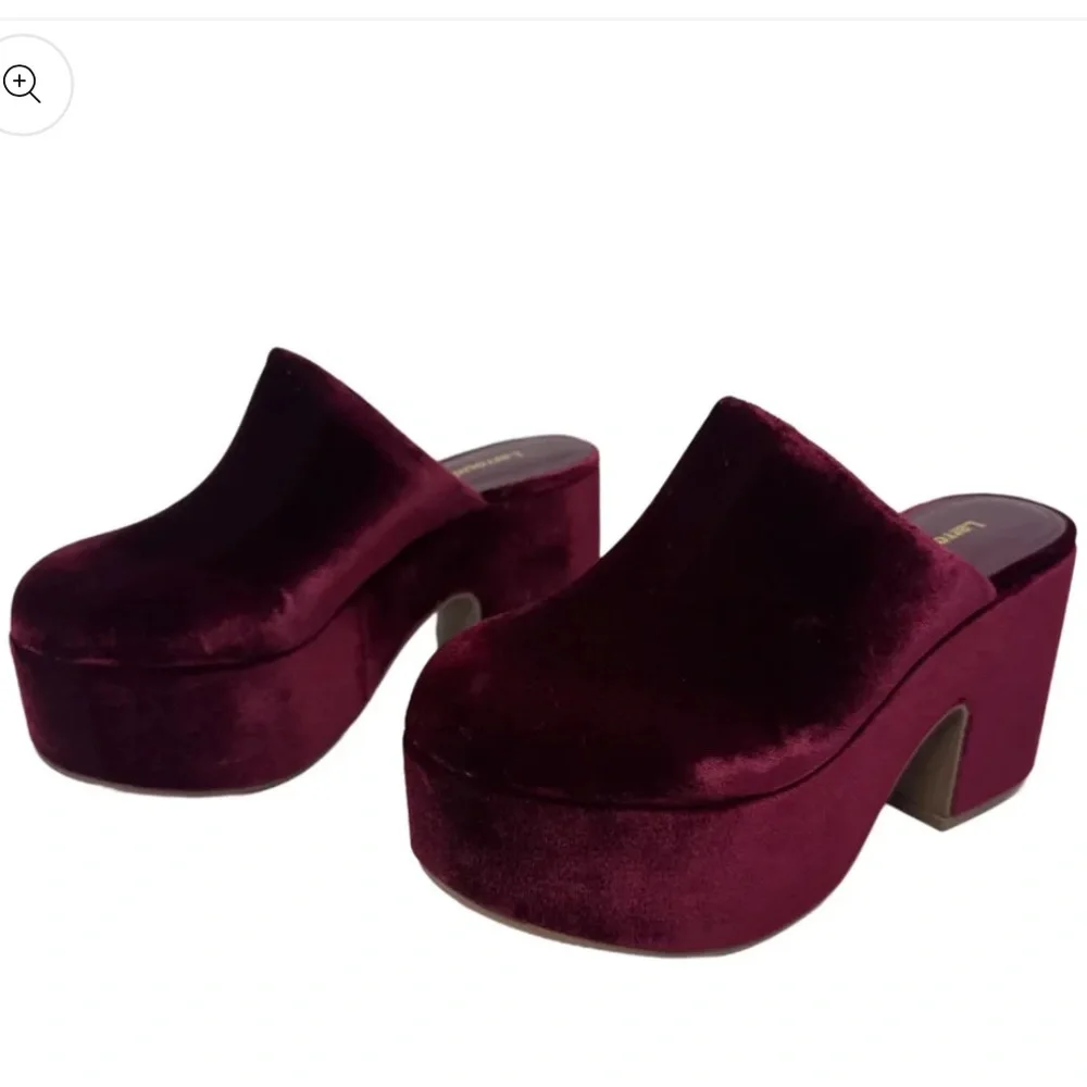 Larroude NEW Miso Velvet Clog Shoes Heels Platform size 6.5 women’s